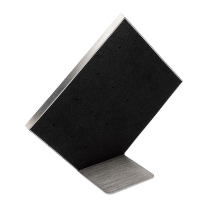 Invictus Brushed Titanium Prism Frame on Black Leatherette with 14-Pin Hole Empty Display Stand for Titanium Threadless Threaded Tops