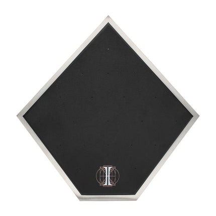 Invictus Brushed Titanium Prism Frame on Black Leatherette with 20-Pin Hole Empty Display Stand for Titanium Threadless Threaded Tops