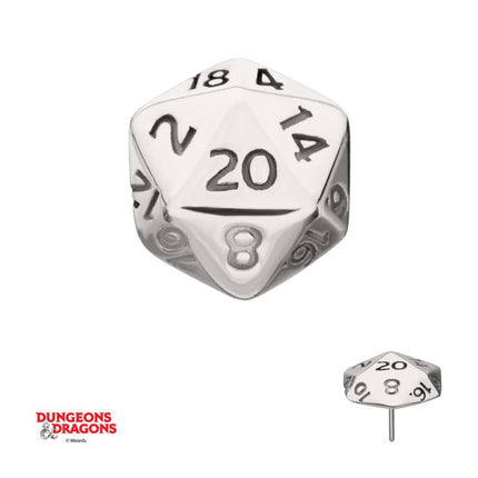 Invictus Titanium Dungeons & Dragons 3D Flat Back Dice Threadless Top