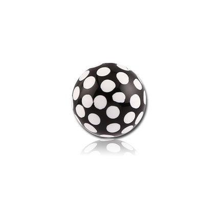 Acrylic Polka Dot Ball White on Black