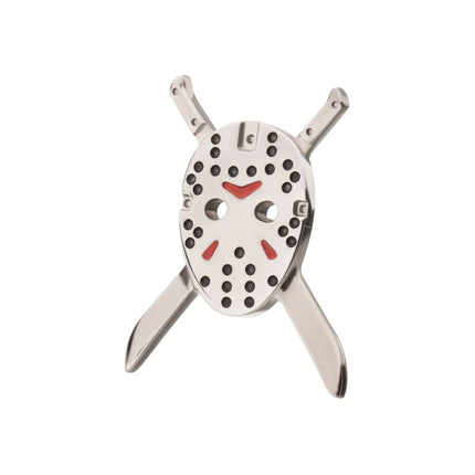 Invictus Titanium Threadless Enamel Friday The 13th Jason Mask with Crossed Machete Top