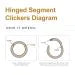 Invictus 14Kt Yellow Gold Alternating Spike & Prong Set Round Gem Front Facing Hinged Segment Clicker