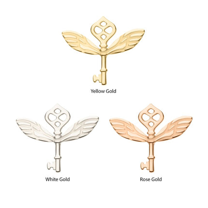 Invictus 14Kt Gold Harry Potter Winged Key Threadless Top