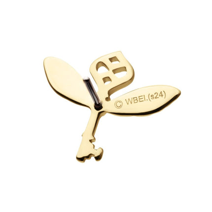 Invictus 14Kt Gold Harry Potter Winged Key Threadless Top