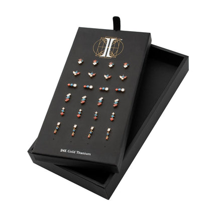 Invictus 24Kt Gold PVD Titanium Bicentennial Threadless Top Collection and Display