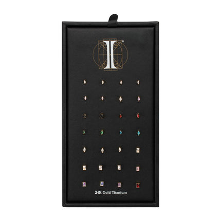 Invictus 24Kt Gold PVD Titanium Threadless Design Top Collection and Display