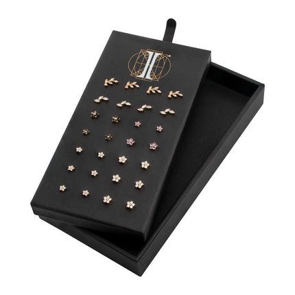 Invictus 24Kt Gold PVD Titanium Flower & Vine Threadless Top Collection and Display