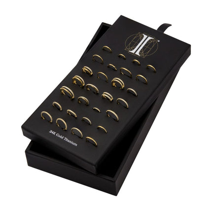 Invictus 24Kt Gold PVD Titanium Hinged Segment Clicker Collection and Display