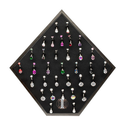 Invictus Titanium Internally Threaded Double Prong Set Gem Fixed Bottom Navel Collection and Display