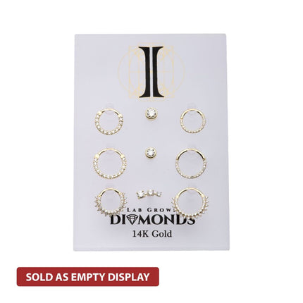 Invictus 9 Hole Frosted Matte Finish Acrylic Display for 14Kt Gold Lab-Grown Diamonds