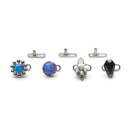 Invictus Titanium Internally Threaded 16g post with M0.9 Threading Microdermal V2 Anchor Base