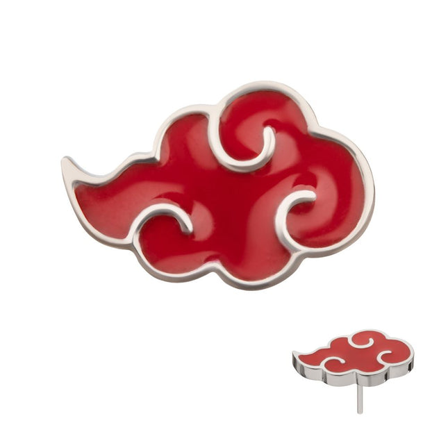 Invictus Titanium Threadless Enamel Naruto Shippuden Akatsuki Cloud Symbol Top