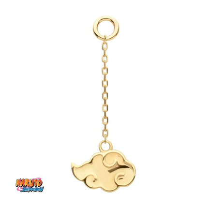 Invictus 14Kt Yellow Gold Naruto Shippuden Akatsuki Cloud Symbol Dangle Charm