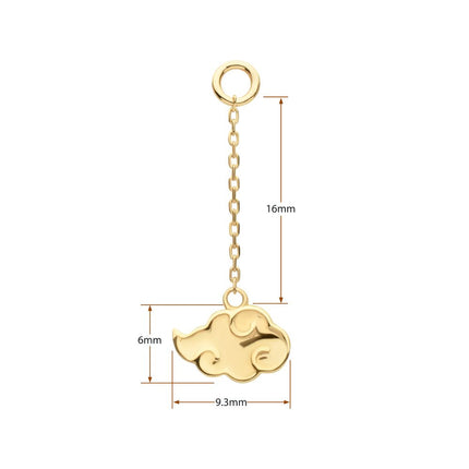 Invictus 14Kt Yellow Gold Naruto Shippuden Akatsuki Cloud Symbol Dangle Charm
