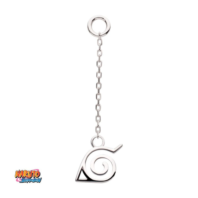 Invictus 14Kt White Gold Naruto Shippuden Hidden Leaf Village Logo Dangle Charm