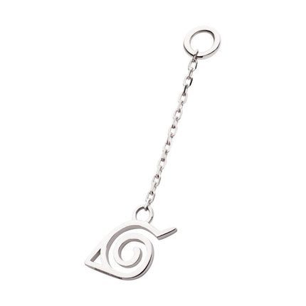 Invictus 14Kt White Gold Naruto Shippuden Hidden Leaf Village Logo Dangle Charm