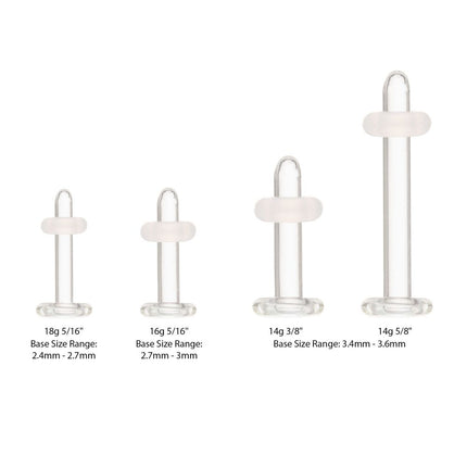 Invictus Glass Labret Retainer with Clear Silicone O-Ring