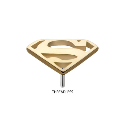 Invictus 14Kt Yellow Gold DC Comics Superman Logo Threadless Top