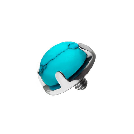 Invictus Titanium Internally Threaded Prong Set Turquoise Tops