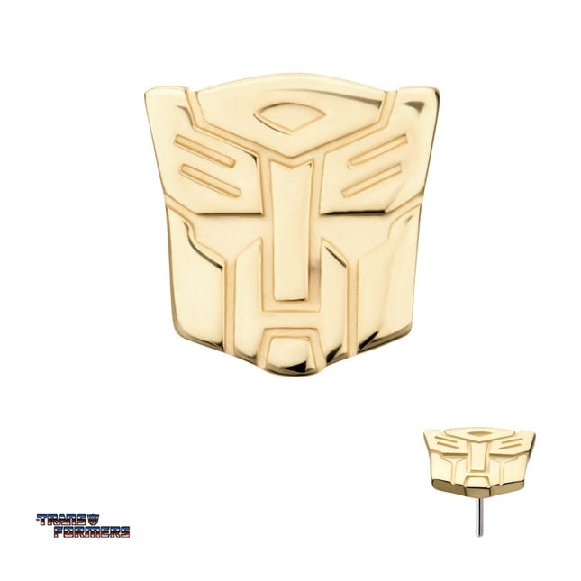 Invictus 14Kt Yellow Gold Transformers Autobot Logo Threadless Top