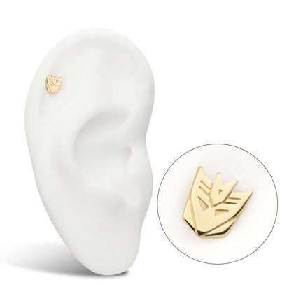 Invictus 14Kt Yellow Gold Transformers Decepticon Logo Threadless Top