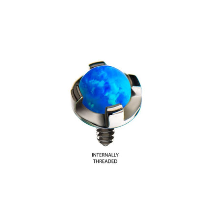 Invictus Titanium Internally Threaded Prong Set Synthetic Opal Cabochon Tops