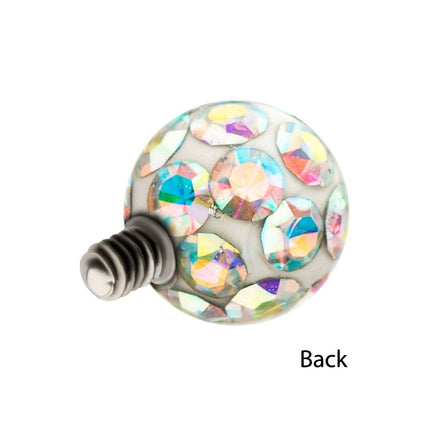 Invictus 14g Titanium Internally Threaded Tiffany Ball Top with Genuine Preciosa Crystals