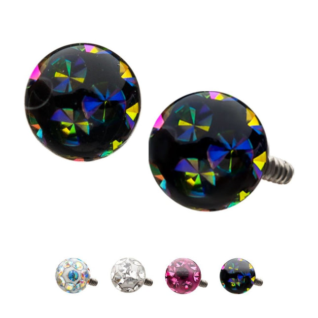 Invictus 16g Titanium Internally Threaded Tiffany Ball Top with Genuine Preciosa Crystals