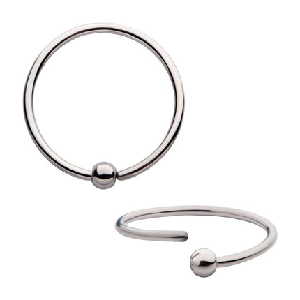 Invictus Titanium Captive Bead Ring with  Attached Ball