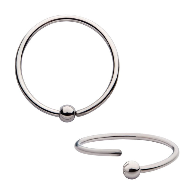 Invictus Titanium Captive Bead Ring with  Attached Ball