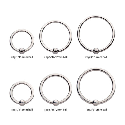Invictus Titanium Captive Bead Ring with  Attached Ball