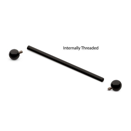 Invictus Black PVD Titanium Internally Threaded Industrial Barbells