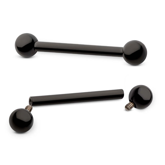 Invictus Black PVD Titanium Internally Threaded Barbells