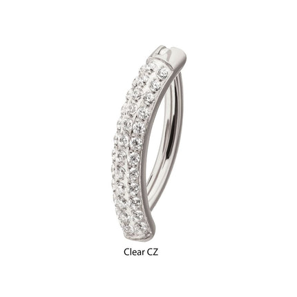 Invictus Titanium Triple Row Pave Gem Navel Clicker