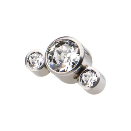 Invictus Titanium Internally Threaded 3-Bezel Set Swarovski Crystal Cluster Tops