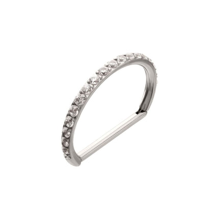 Invictus Titanium D-Ring Clicker with CNC Set Clear CZ Gem