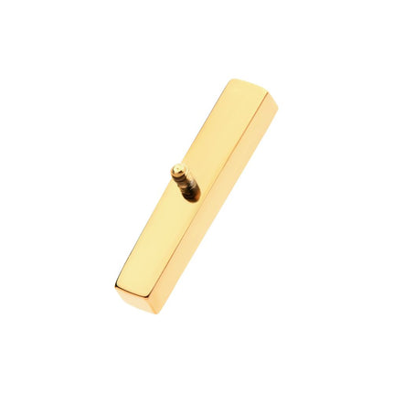 Invictus 24Kt Gold PVD Titanium Internally Threaded Prong Set Rainbow CZ 6-Cluster Bar Top