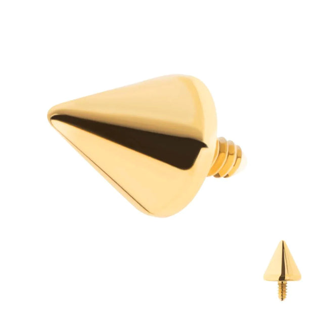 Invictus 24Kt Gold PVD Titanium Internally Threaded Spike Top