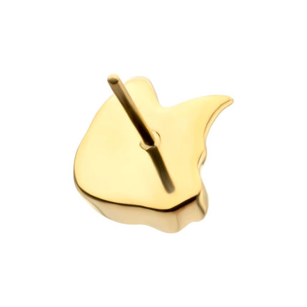 Invictus 24Kt Gold PVD Titanium Threadless Low Profile 3D Cat's Head Top