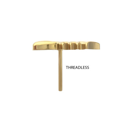 Invictus 24Kt Gold PVD Titanium Threadless Low Profile 3D Fishbone Top