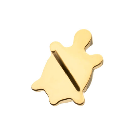 Invictus 24Kt Gold PVD Titanium Threadless Low Profile 3D Corrugated Land Turtle Top