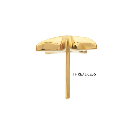Invictus 24Kt Gold PVD Titanium Threadless Low Profile 3D Starfish Top