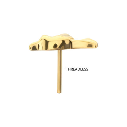 Invictus 24Kt Gold PVD Titanium Threadless Low Profile 3D Hummingbird Top