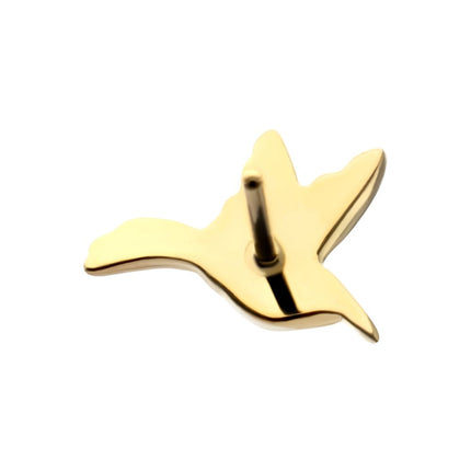 Invictus 24Kt Gold PVD Titanium Threadless Low Profile 3D Hummingbird Top
