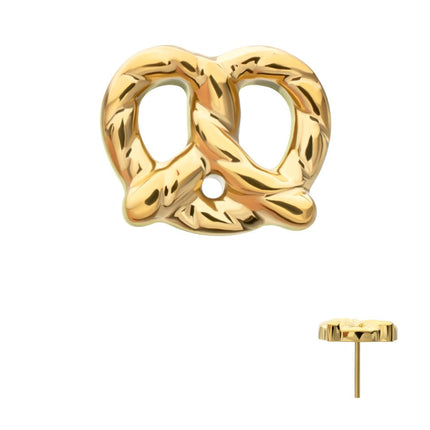 Invictus 24kt Gold PVD Titanium Threadless Twisted Pretzel Top