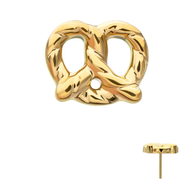 Invictus 24kt Gold PVD Titanium Threadless Twisted Pretzel Top