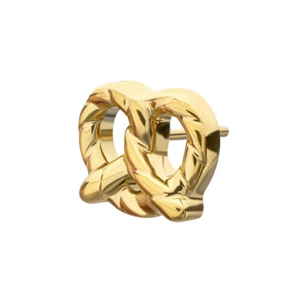 Invictus 24kt Gold PVD Titanium Threadless Twisted Pretzel Top