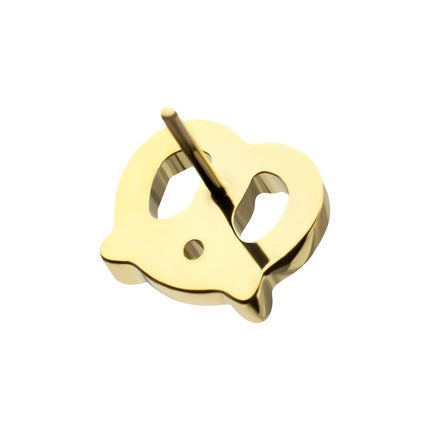 Invictus 24kt Gold PVD Titanium Threadless Twisted Pretzel Top