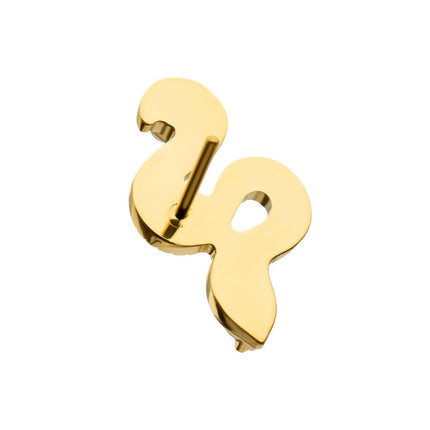 Invictus 24kt Gold PVD Titanium Threadless Textured Snake Gem Top