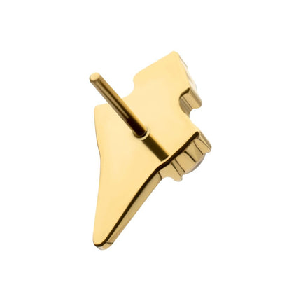 Invictus 24kt Gold PVD Titanium Threadless Prong Set Multi-Gem Ice Cream with Cone Top